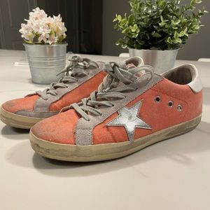 Pink golden goose, denim material great condition!